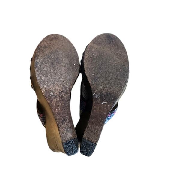 Diane Von Furstenberg Multi -Color Crisscross Wedges Women Sz 10 - Picture 4 of 9
